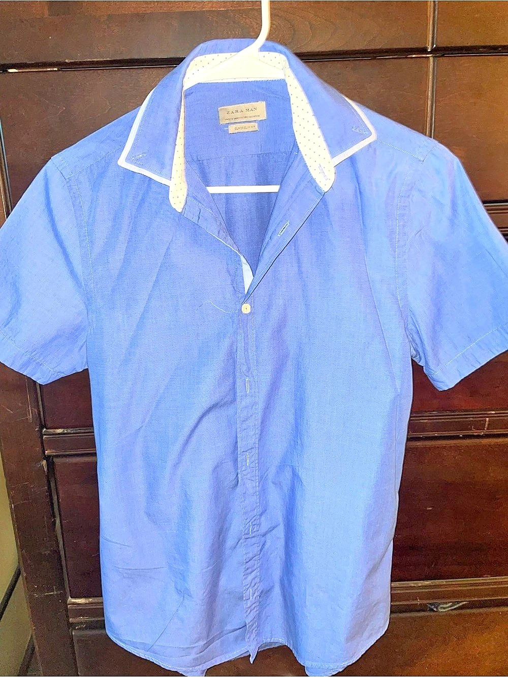 Zara Blue Short Sleeve Button Down Like New